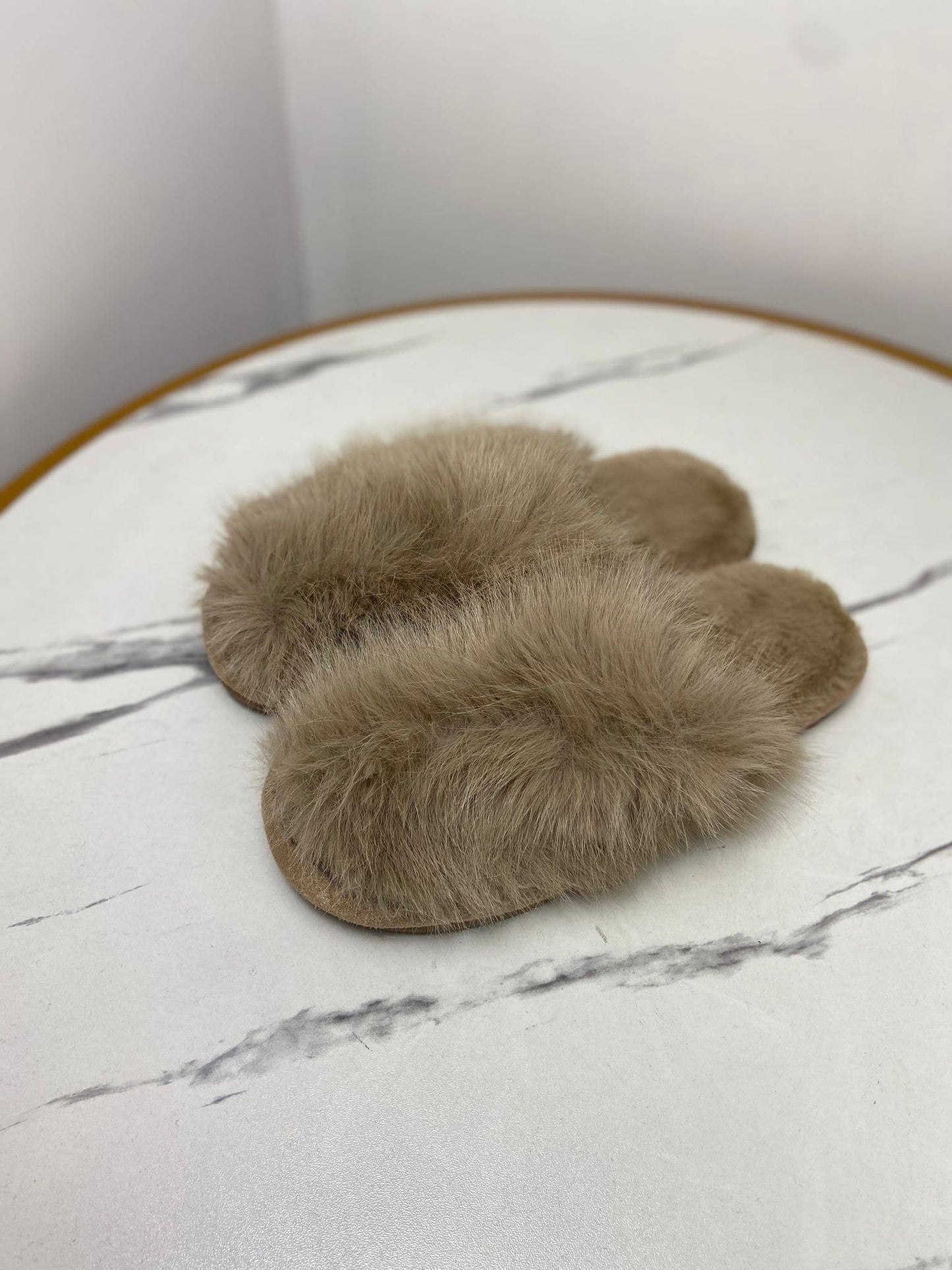 WOMENS COMFY COZY FAUX FUR FLUFFY SLIPPERS