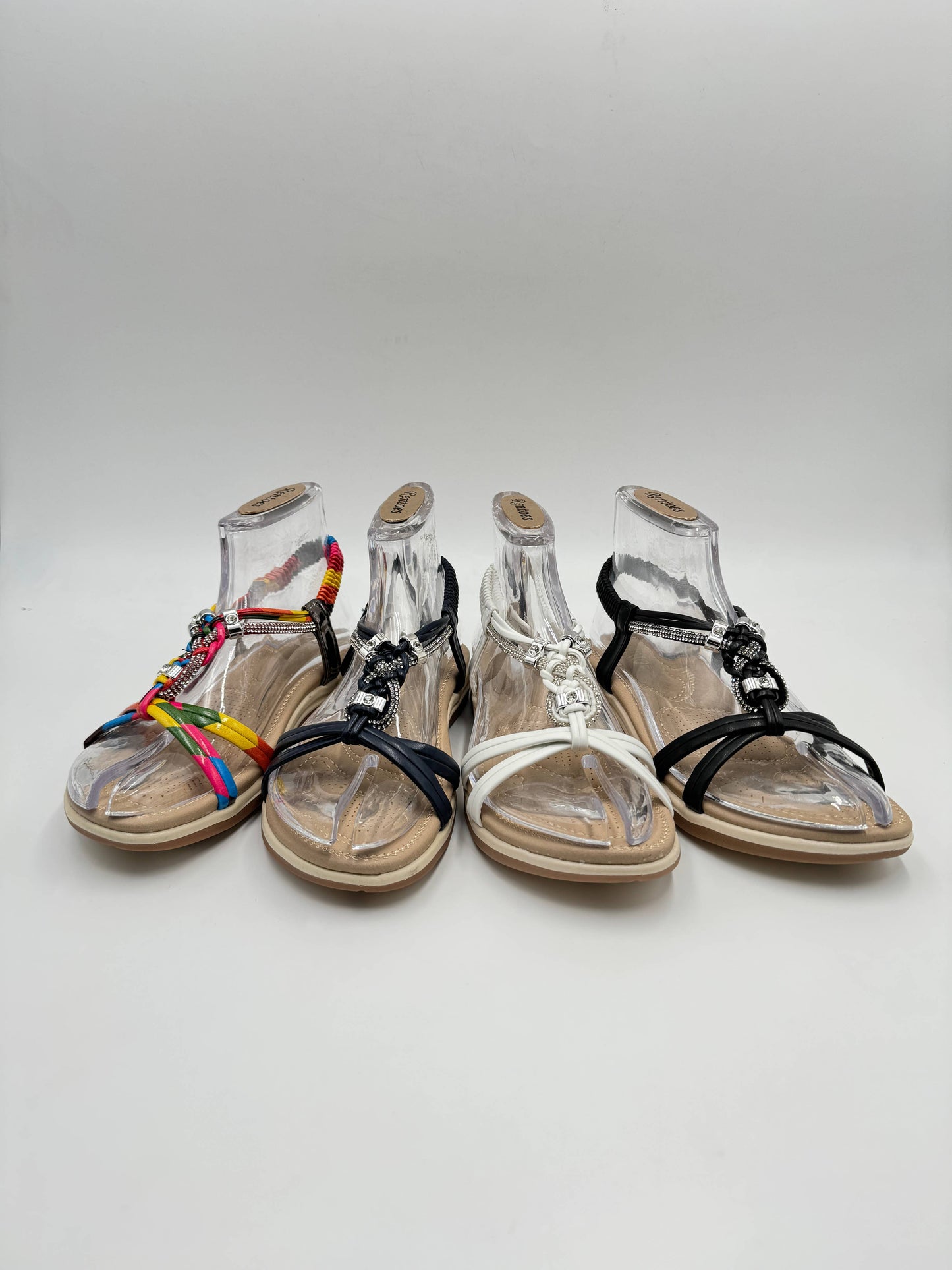 Elegant Crystal Woven Summer Comfort Sandals