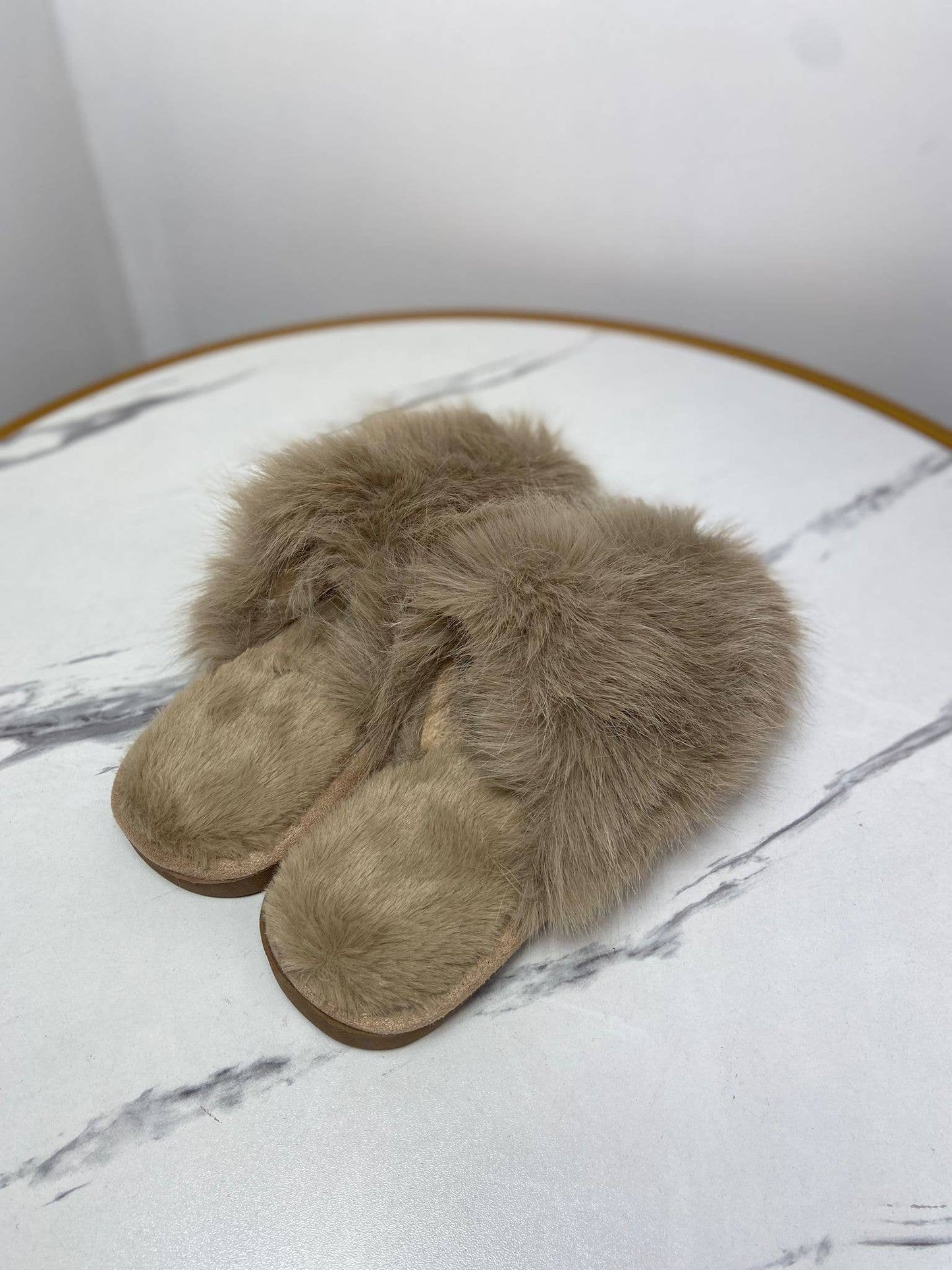 WOMENS COMFY COZY FAUX FUR FLUFFY SLIPPERS