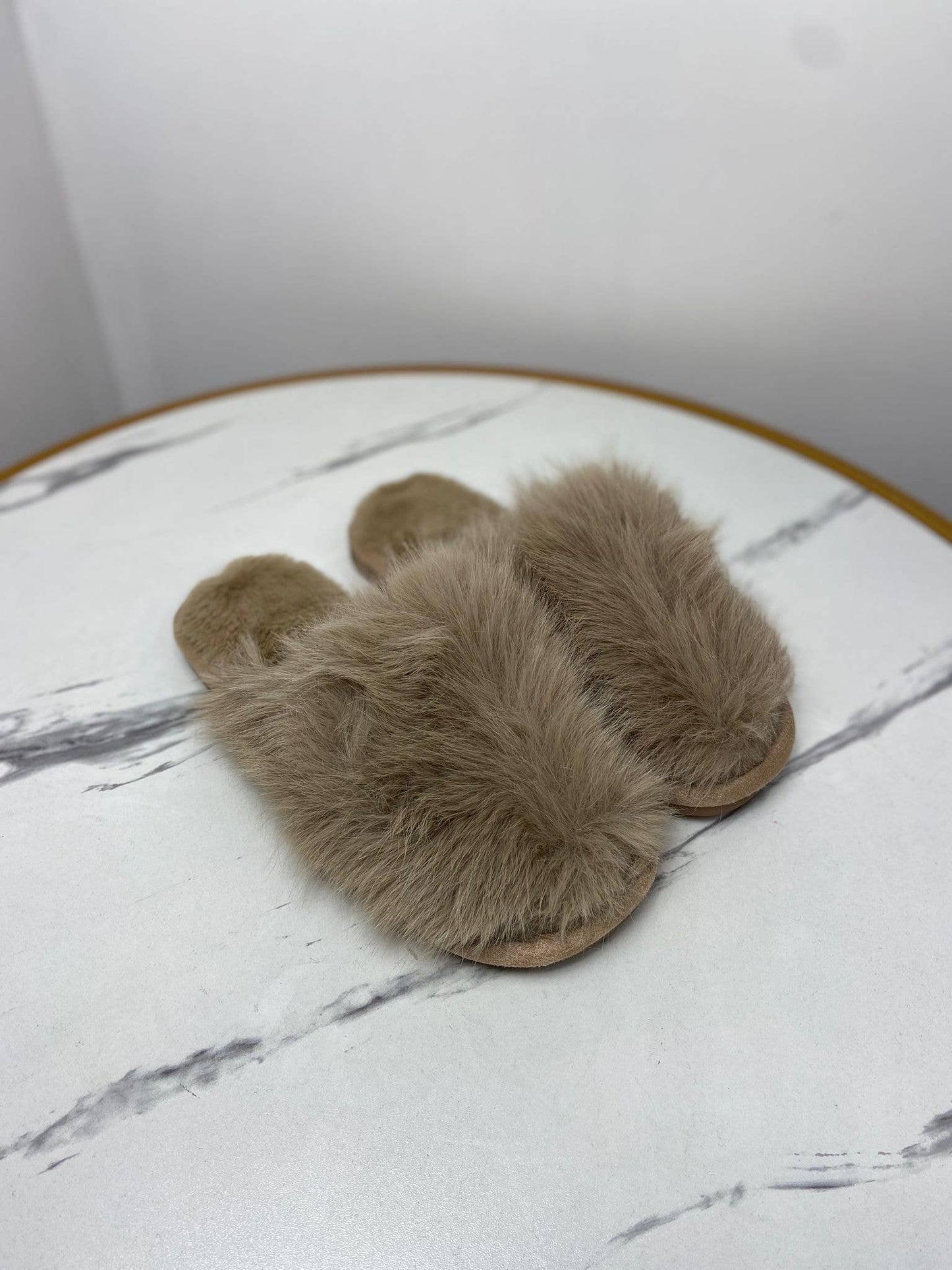 WOMENS COMFY COZY FAUX FUR FLUFFY SLIPPERS