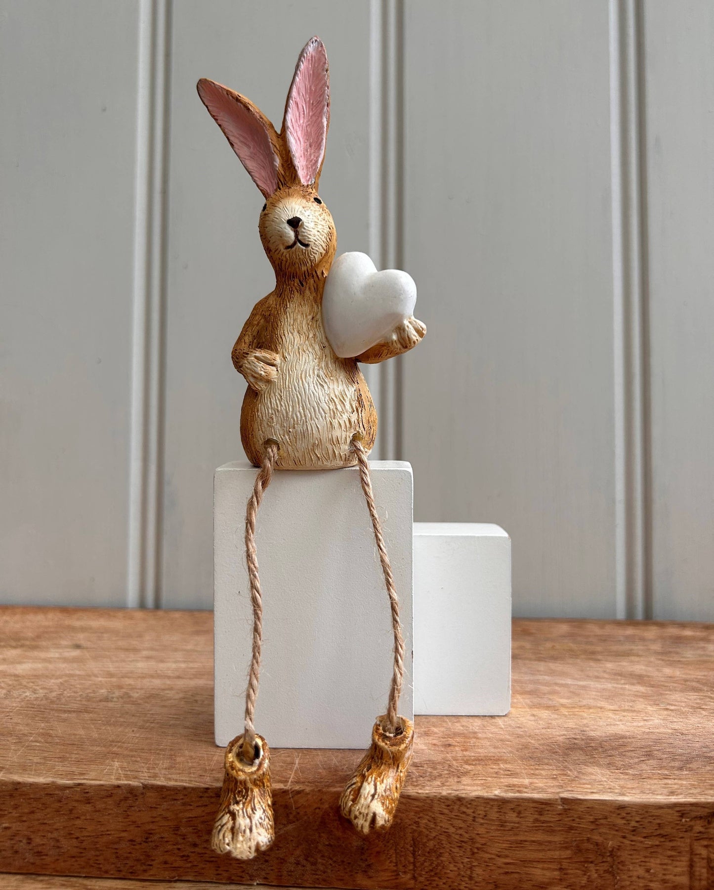 Dangly Legged Resin Rabbit Figurine 18cm - Natural