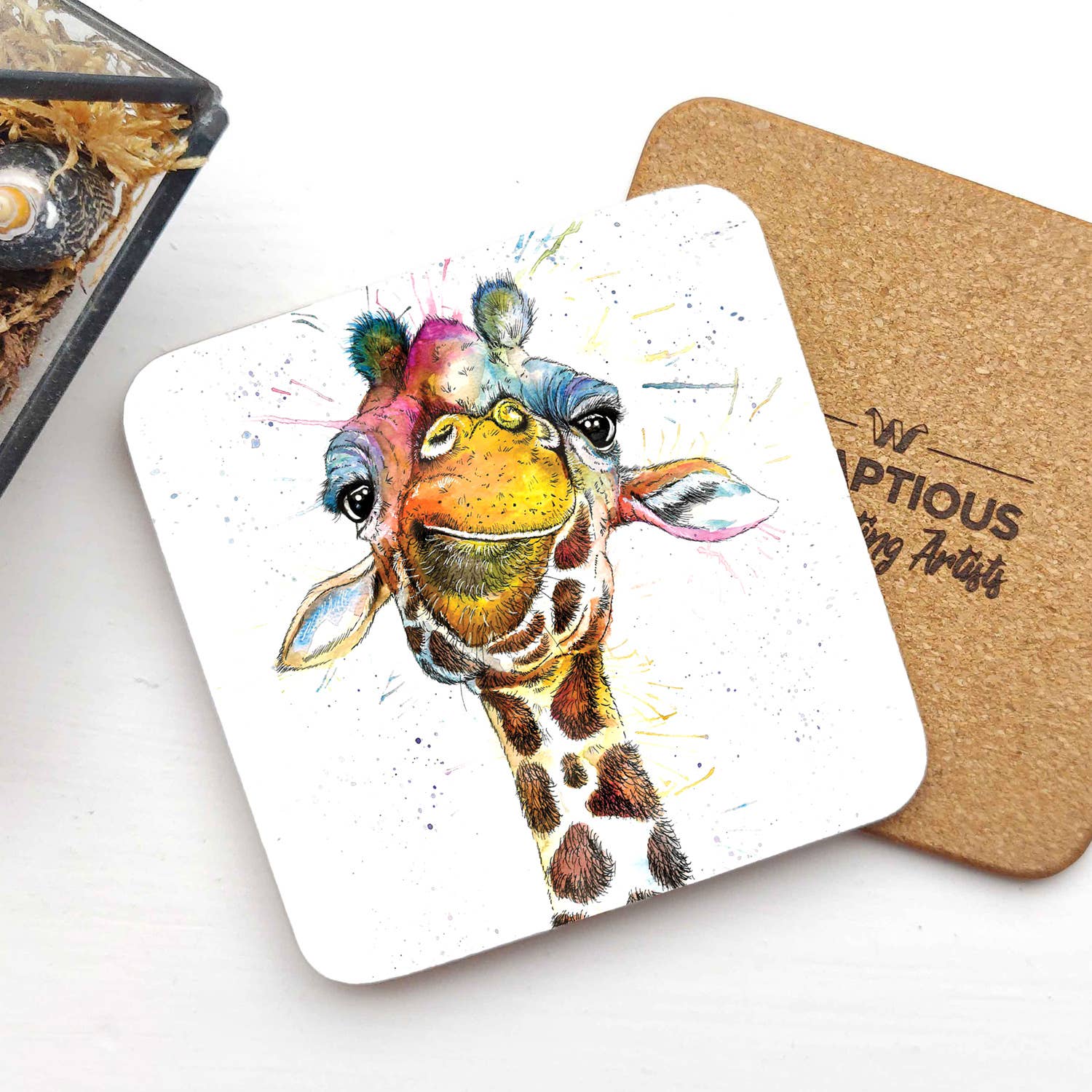 Splatter Rainbow Giraffe Coaster KW37C