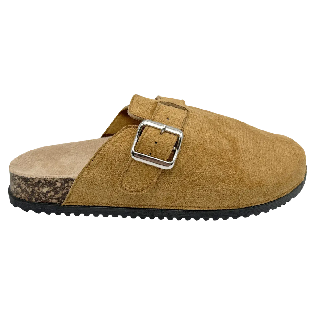 Classic Suede Buckle Slip-On Clogs 8911