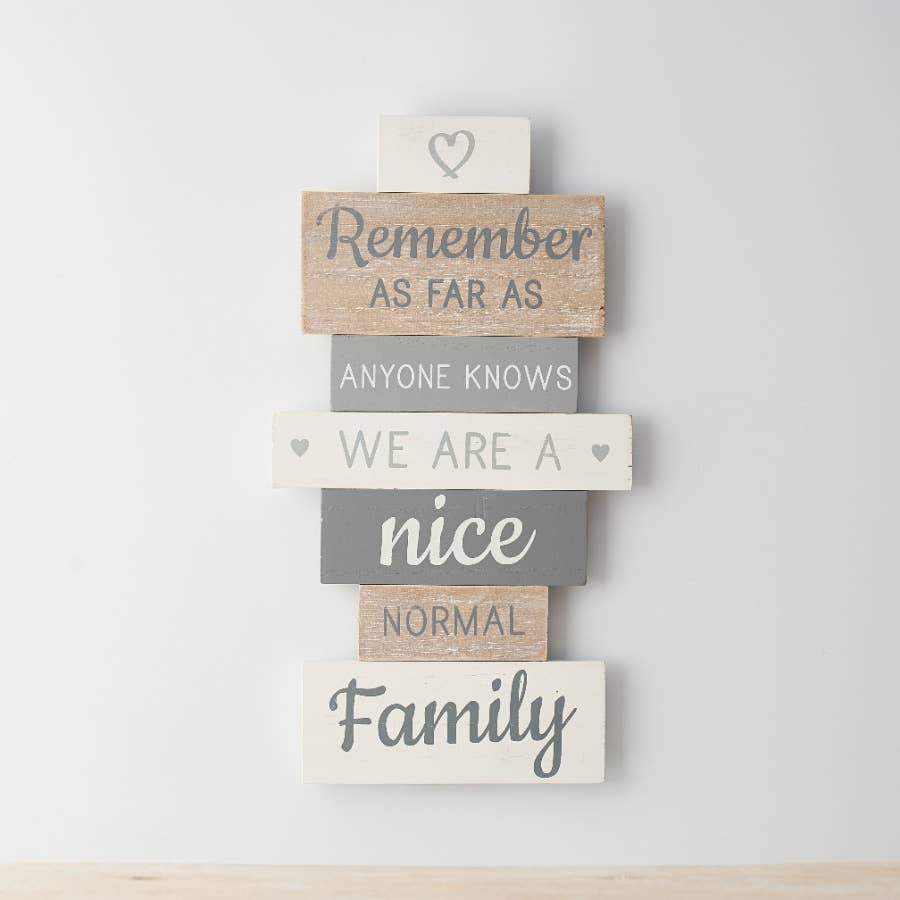 35cm 'Family' Wooden Sign, 2 Assorted