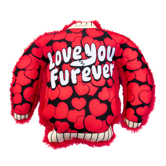 WufWuf Love You Furever Squeaky Plush Sweater Dog Toy