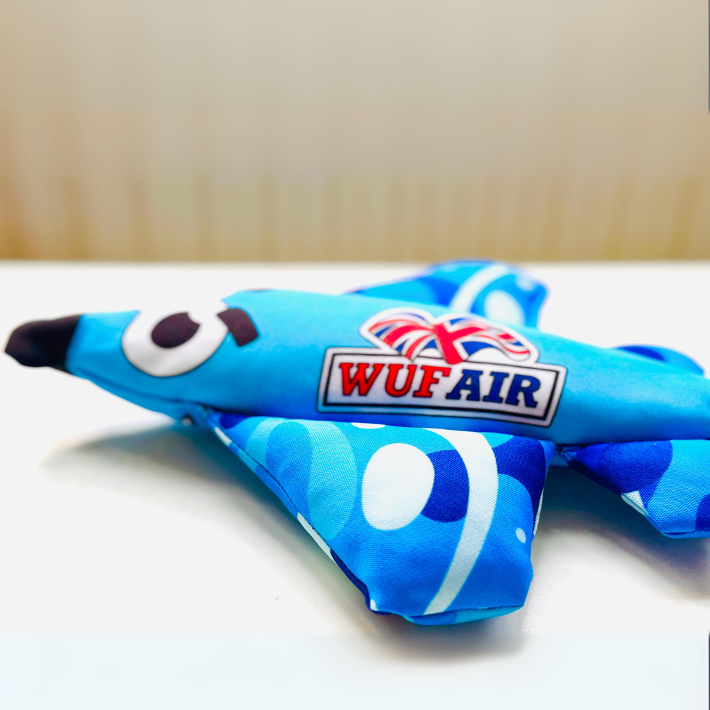 WufWuf Pilot Plush & Rope Dog Toy Bundle: Plane, Sunglasses