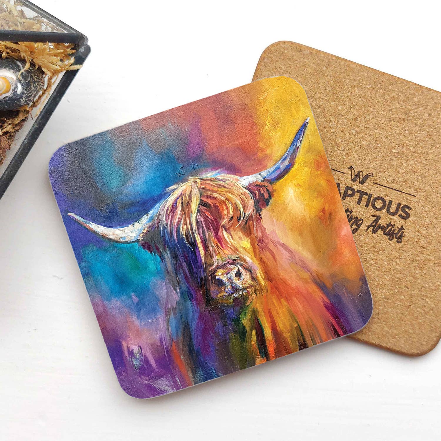 Harris Highland Cow Coaster SG16C
