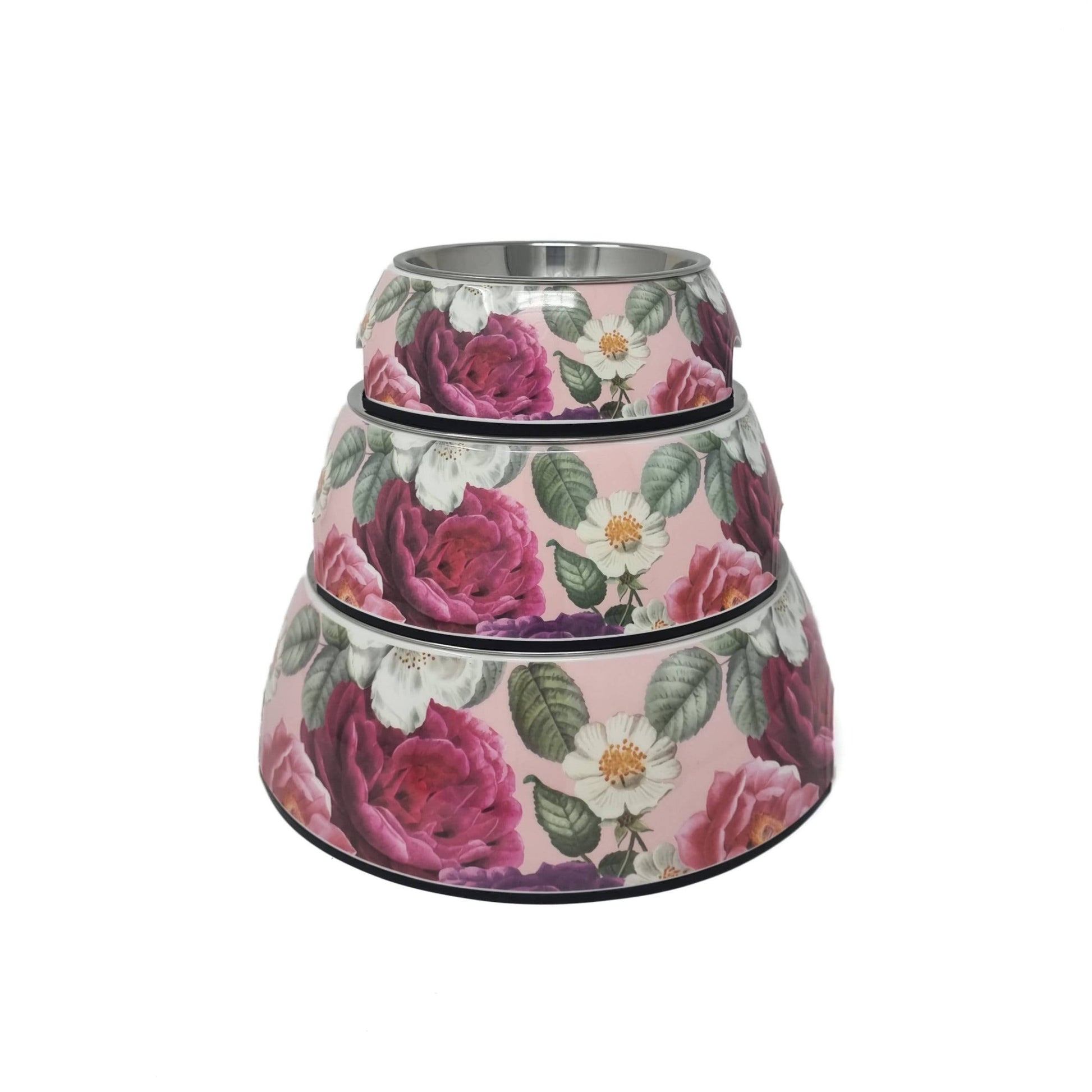 CatwalkDog Pink Floral 2 in 1 Dog Bowl