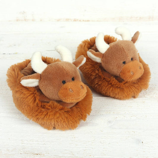 Jomanda Highland Cow Plush Baby Soft Slippers House Shoes