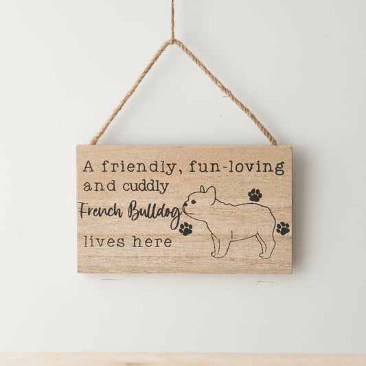 15cm French Bulldog Wooden Sign