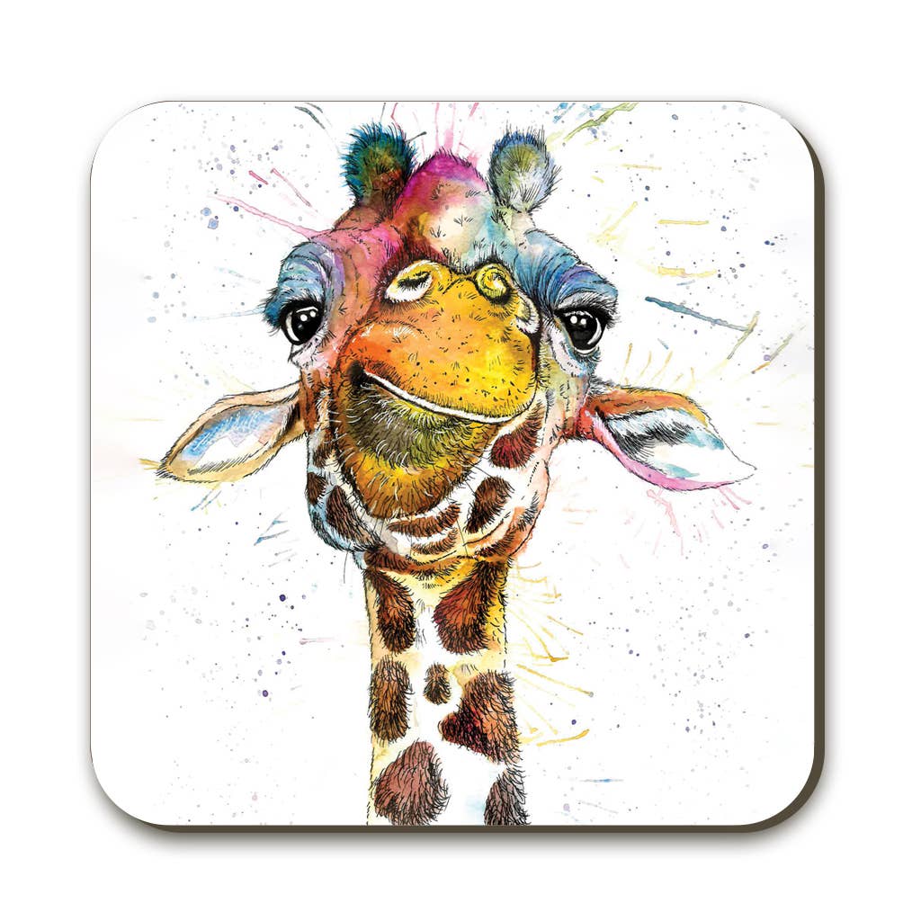 Splatter Rainbow Giraffe Coaster KW37C