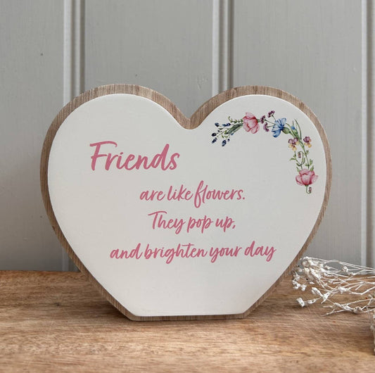 Double Layer Wooden Heart Plaques 15cm - Friends